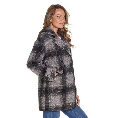 Women's Weathercast Double Breasted Boucle Peacoat