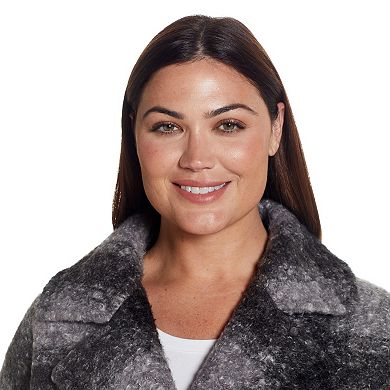Plus Size Weathercast Double Breasted Boucle Peacoat
