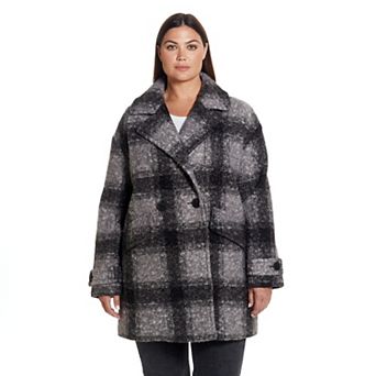 Plus Size Weathercast Double Breasted Boucle Peacoat