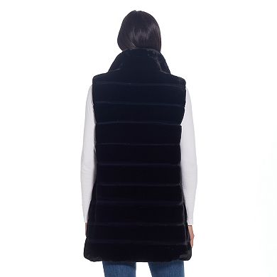 Women's Weathercast Chevron Faux-Fur Vest