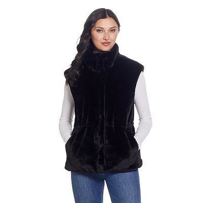 Women s Weathercast Cinched Faux Fur Vest