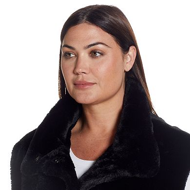 Plus Size Weathercast Cinched Faux Fur Vest