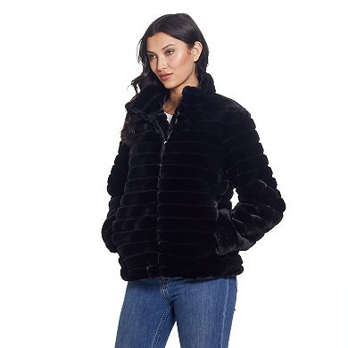 Women's Weathercast Grooved Faux Fur Jacket