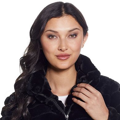 Women's Weathercast Grooved Faux Fur Jacket