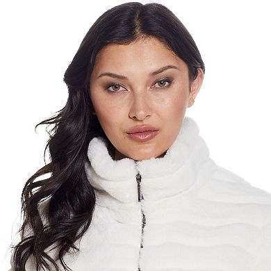 Women's Weathercast Grooved Faux Fur Jacket