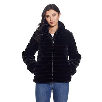 Women's Weathercast Grooved Faux Fur Jacket