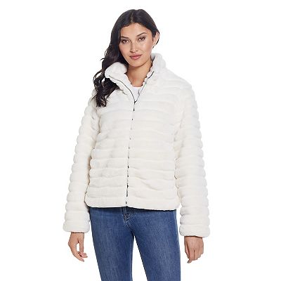 Women s Weathercast Grooved Faux Fur Jacket