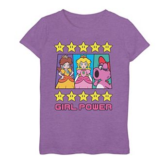 Girls 7-16 Nintendo Super Mario Princess Daisy Peach Birdo Girl Power Boxes Graphic Tee