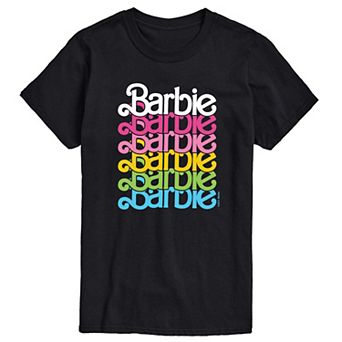 Big & Tall Barbie® Stacked Rainbow Graphic Tee