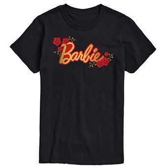 Big & Tall Barbie® Logo Red Floral Graphic Tee