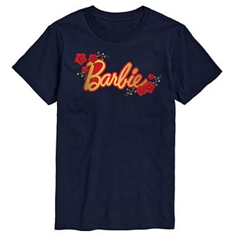 Big & Tall Barbie® Logo Red Floral Graphic Tee