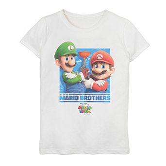 Girls 7-16 The Super Mario Bros Movie Plumber Brothers Graphic Tee