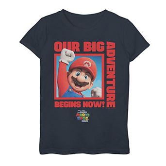 Girls 7-16 The Super Mario Bros Movie Red Mario Graphic Tee
