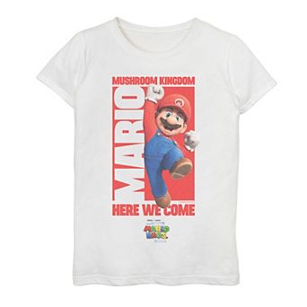 Girls 7-16 The Super Mario Bros Movie Mushroom Kingdom Here We Come Graphic Tee