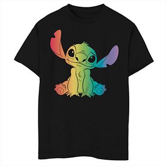 Disney's Lilo & Stitch Boys Husky Rainbow Filled Stitch Graphic Tee