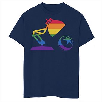 Disney / Pixar Boys 8-20 Husky Rainbow Fill Big Pixar Lamp Logo Tee