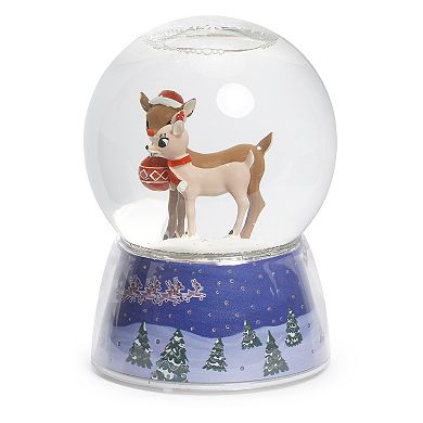 Roman Rudolph the Red Nose Reindeer and Clarice Light Up Swirl Dome