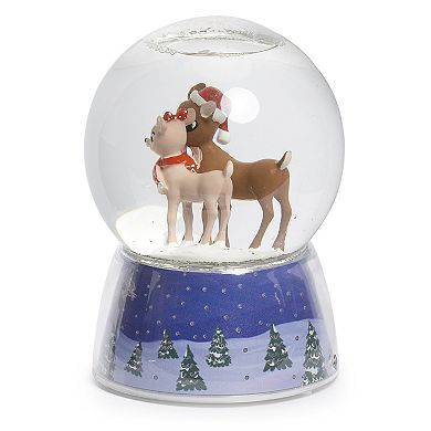 Roman Rudolph the Red Nose Reindeer and Clarice Light Up Swirl Dome