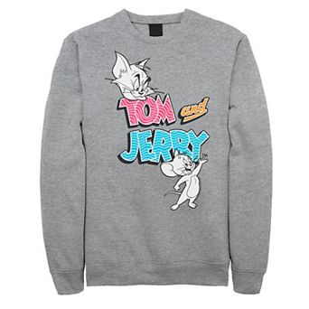 Big & Tall Tom and Jerry Patterned Logo Stamp Portrait Graphic Fleece