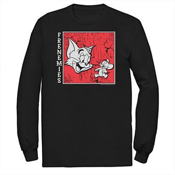 Big & Tall Tom and Jerry Frenemies Street Style Portrait Long Sleeve Graphic Tee