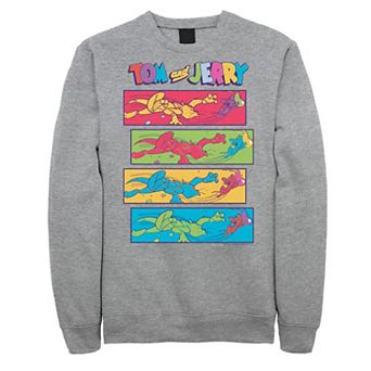 Big & Tall Tom and Jerry Multi-Color Chase Scene Panels Graphic Fleece