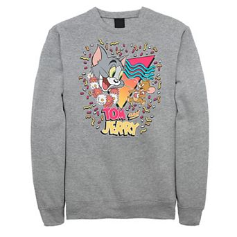 Big & Tall Tom and Jerry 90's Confetti Portrait Logo Graphic Fleece