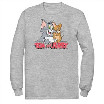 Big & Tall Tom and Jerry Pals Logo Long Sleeve Graphic Tee