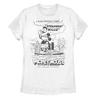 Disney's Mickey Mouse Juniors' Steamboat Willie Cartoon Comic Tee