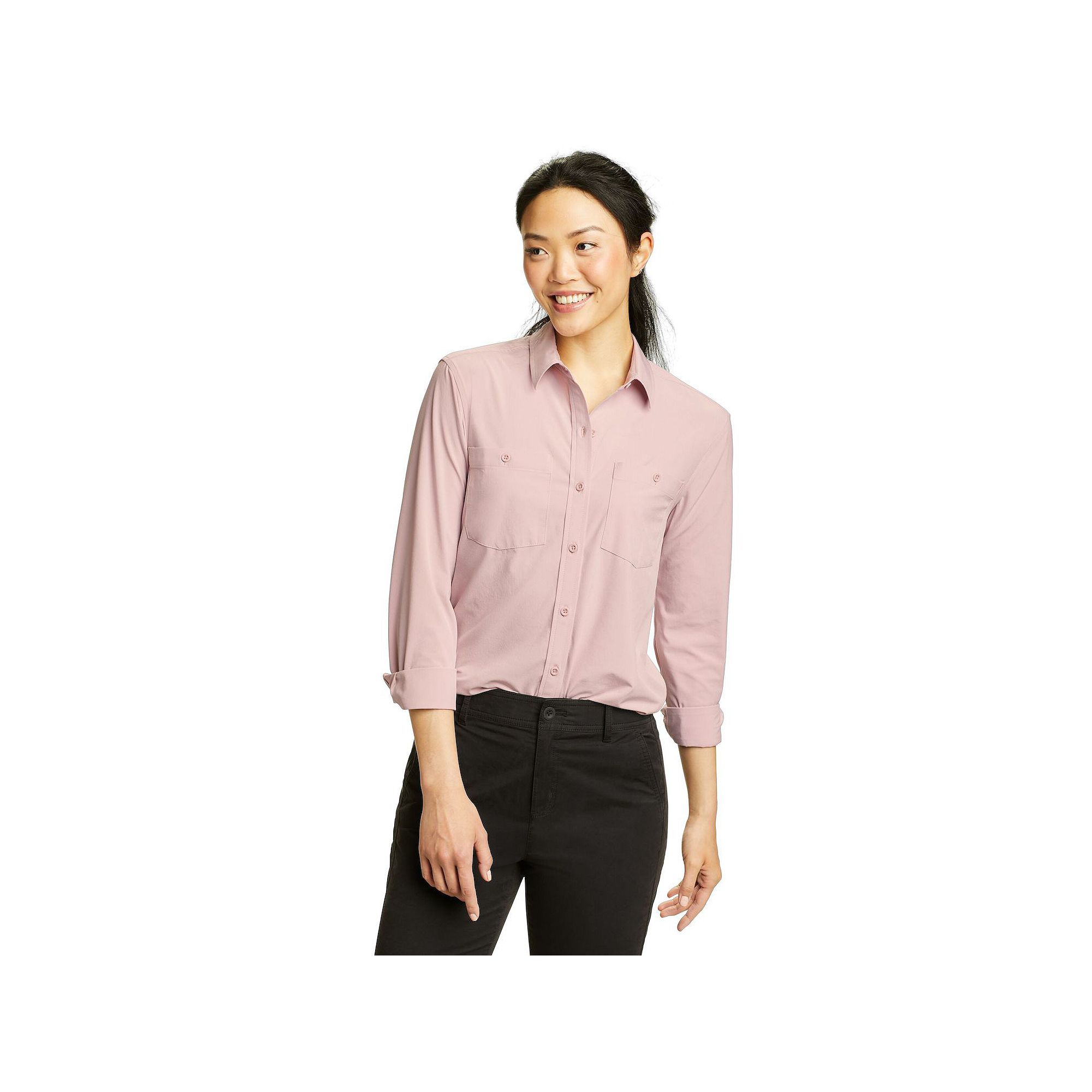 Womens Eddie Bauer Departure 3.0 Long Sleeve Shirt, Size: Small, Palelav