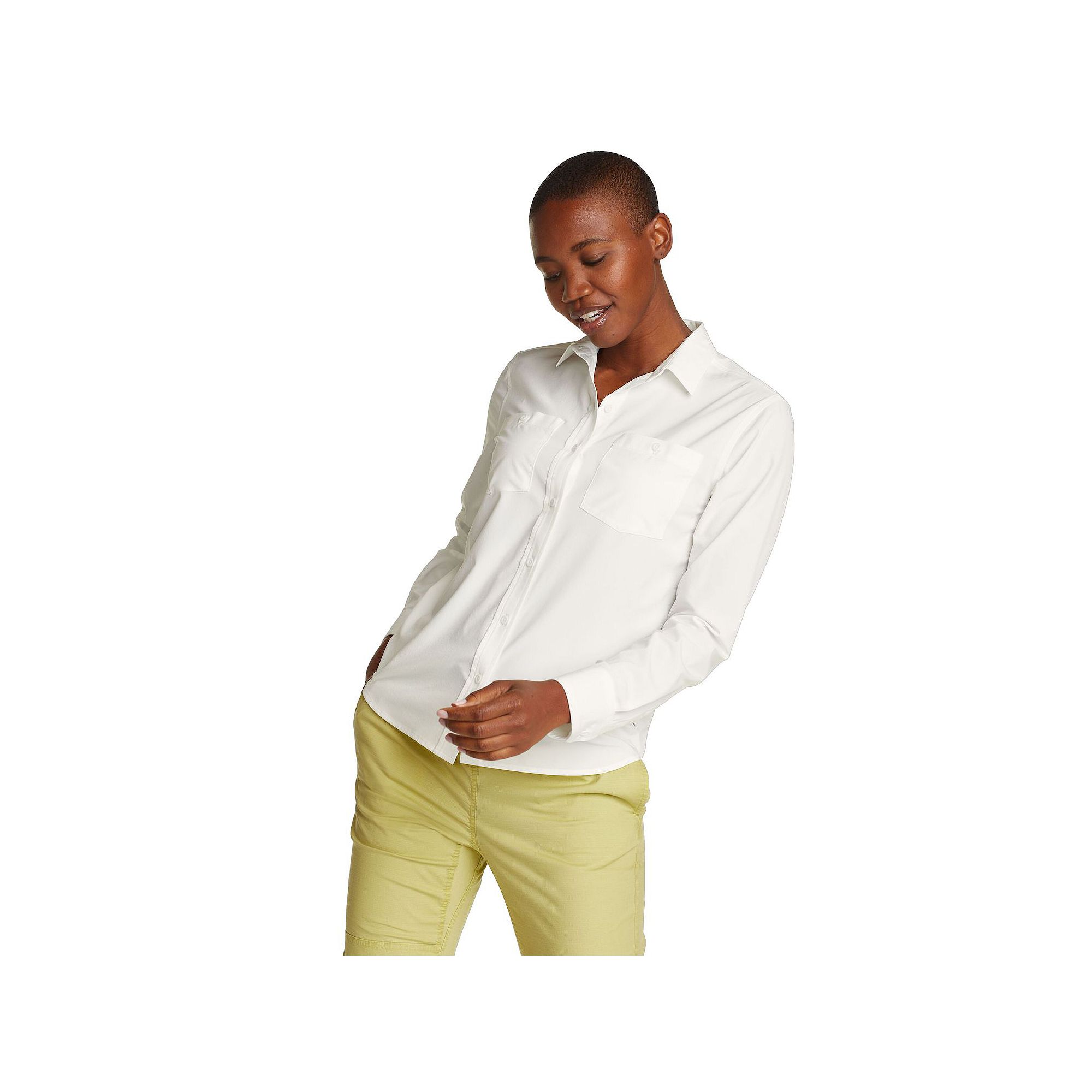 Womens Eddie Bauer Departure 3.0 Long Sleeve Shirt, Size: XS, Snow