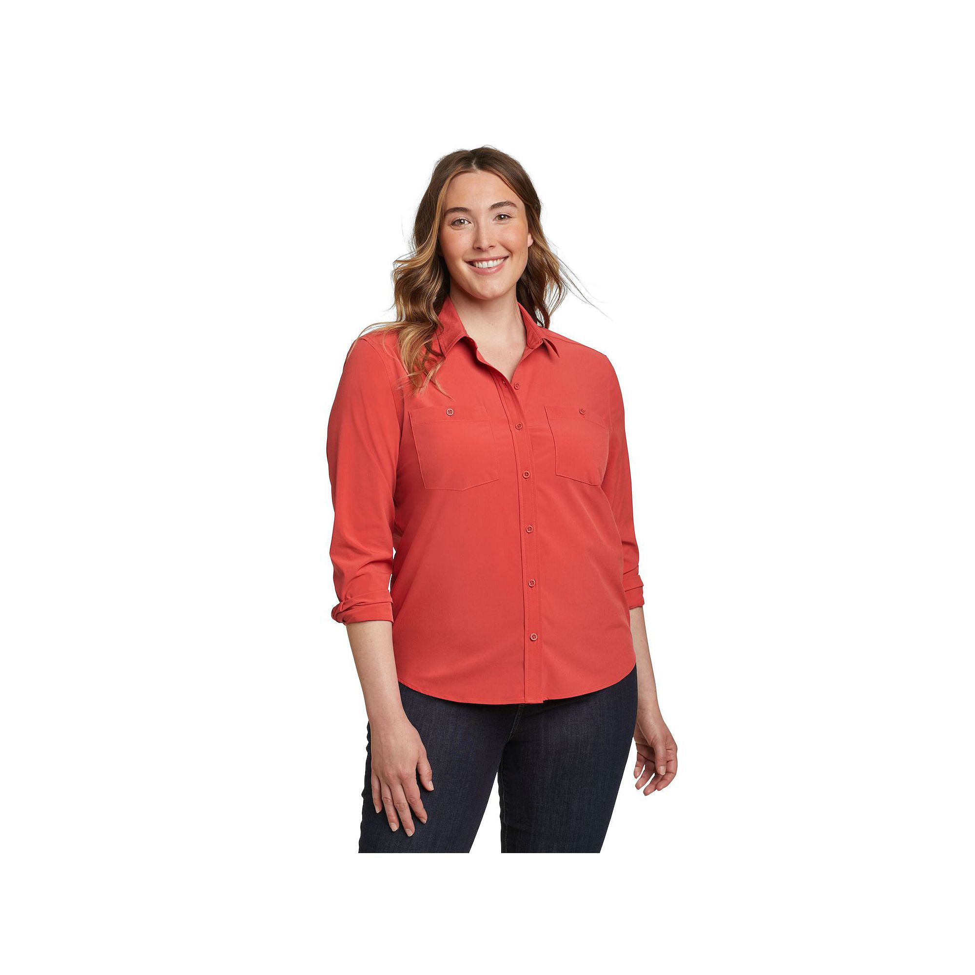 Womens Eddie Bauer Departure 3.0 Long Sleeve Shirt, Size: XS, Trcotta