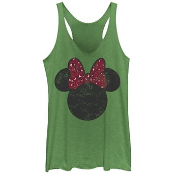 Disney's Juniors' Minnie Mouse Silhouette Tri-Blend Racerback Tank Top