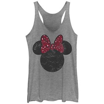 Disney's Juniors' Minnie Mouse Silhouette Tri-Blend Racerback Tank Top