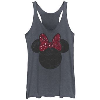 Disney's Juniors' Minnie Mouse Silhouette Tri-Blend Racerback Tank Top