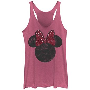 Disney's Juniors' Minnie Mouse Silhouette Tri-Blend Racerback Tank Top