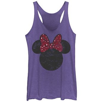 Disney's Juniors' Minnie Mouse Silhouette Tri-Blend Racerback Tank Top