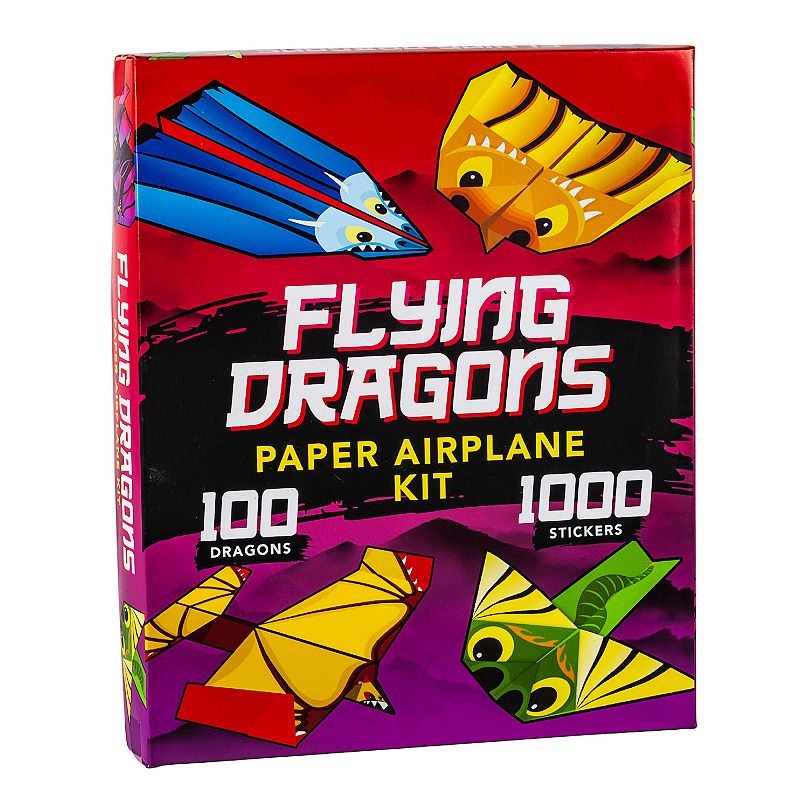 Flying Dragons Paper Airplane Kit - by Publications International Ltd (Hardcover)
