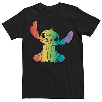 Disney's Lilo & Stitch Men's Rainbow Filled Silhouette Graphic Tee