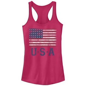 Juniors' Classic Distressed USA Flag Graphic Tank Top