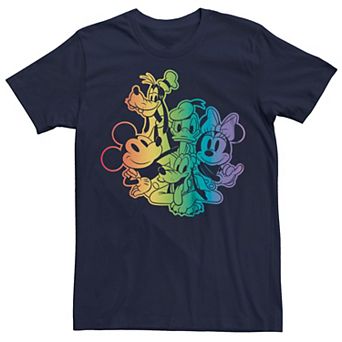 Disney Mickey Mouse Men's And Friends Rainbow Group Shot Tee