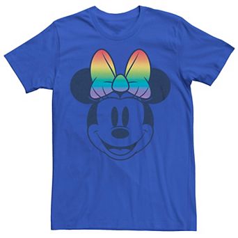 Disney's Minnie Mouse Men's Rainbow Filled Bow Graphic Tee