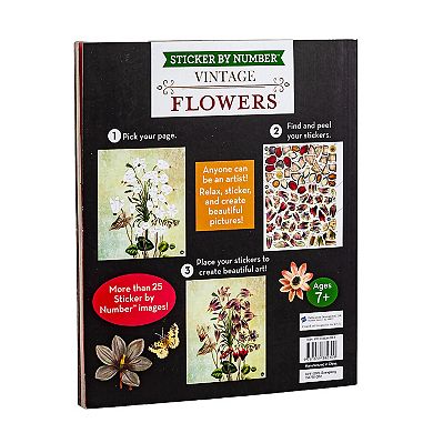 Brain Games Sticker By Number: Vintage Flowers