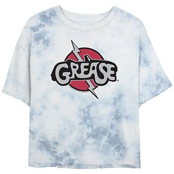 Juniors' Grease Title Logo Patch Bombard Wash Graphic Tee