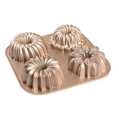 Baker's Secret Mini Joys Non-Stick Mini Fluted Cake Pan Cast Aluminum