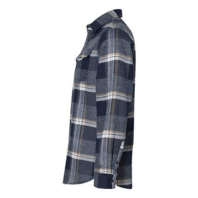 Burnside Snap Front Long Sleeve Plaid Flannel Shirt