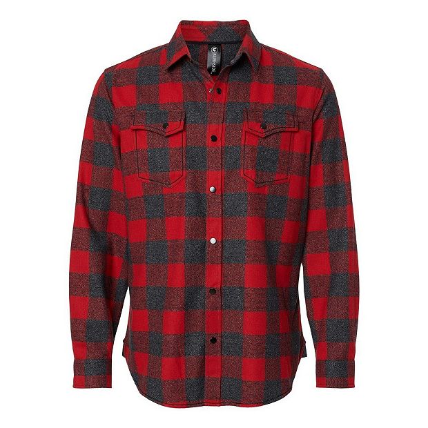Burnside Snap Front Long Sleeve Plaid Flannel Shirt