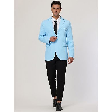 Men's Dress Slim Fit Blazer Single Breasted One Button Sports Coat