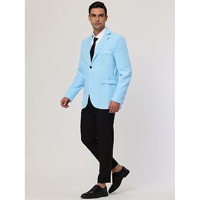 Men's Dress Slim Fit Blazer Single Breasted One Button Sports Coat