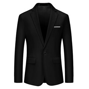 Men's Dress Slim Fit Blazer Single Breasted One Button Sports Coat