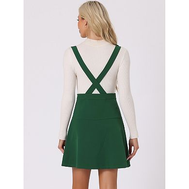 Women's Pinafore Flared Skater Suspender Overall Skirts
